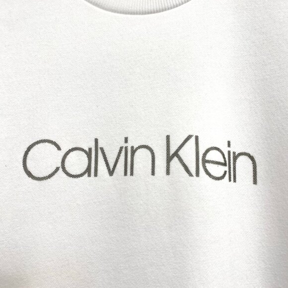 Calvin Klein white Cotton Crewneck Logo Pullover Sweatshirt Men's - Medium - Picture 3 of 5